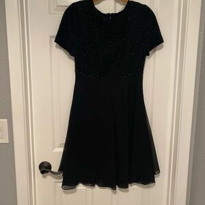 Laurence Kazar Black Beaded Dress